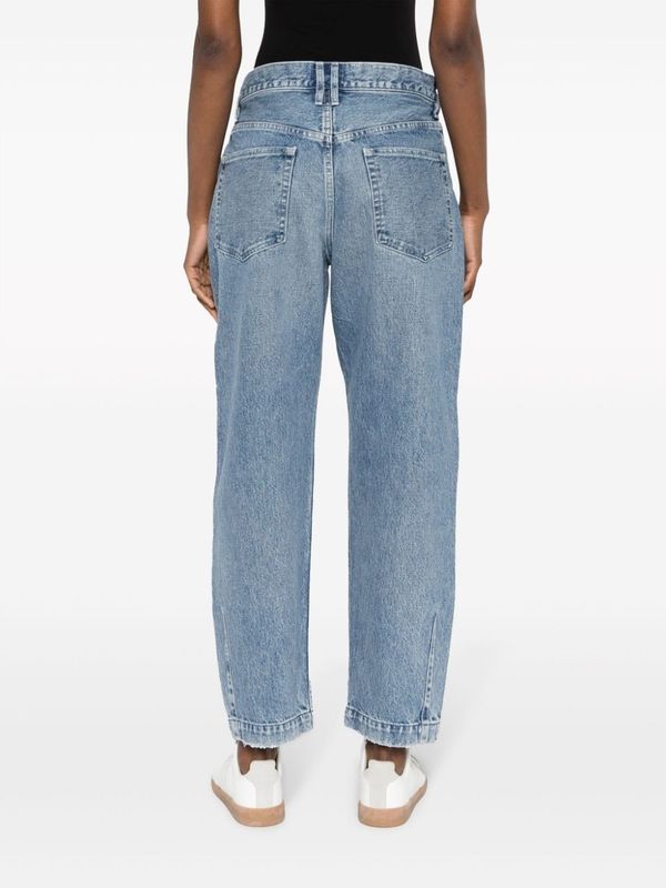 Cropped Cotton Denim Pants