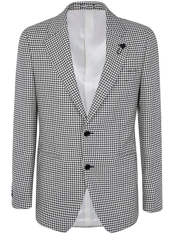 Boutonniere Check Pattern Jacket