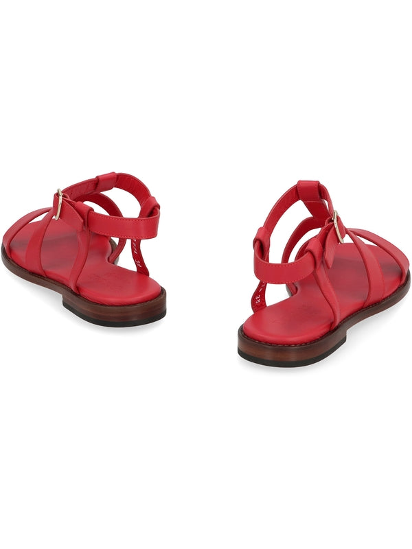 Strap Detail Leather Sandals