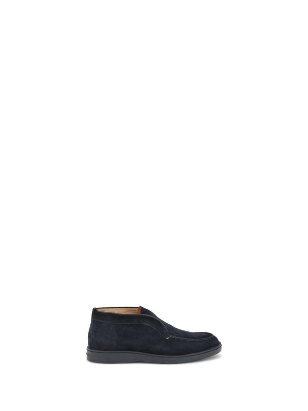 Santoni Navy Desert Boots