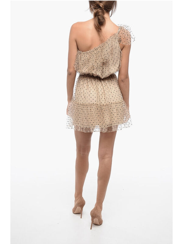 Beige Sheer Mini Dress