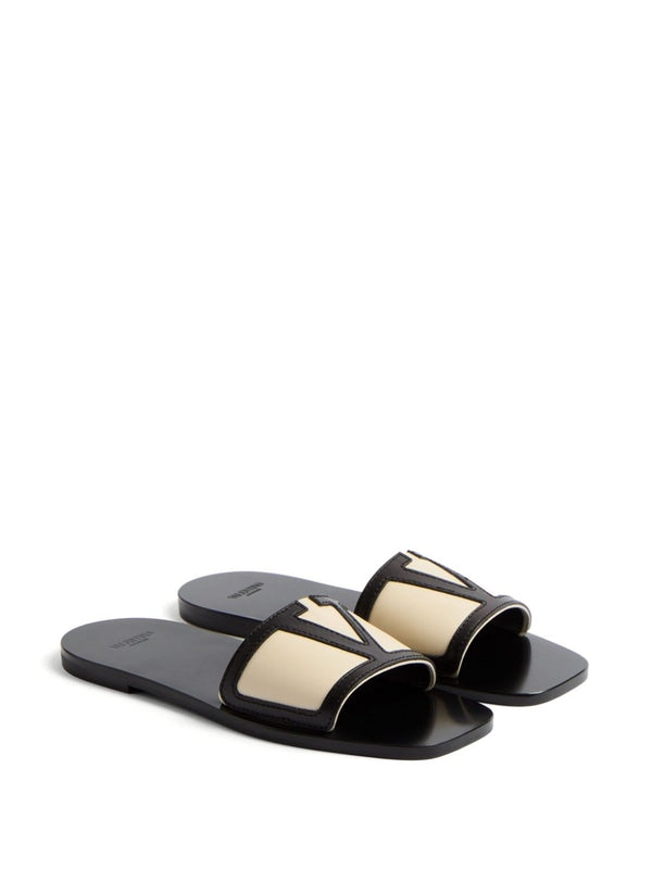 Valentino White Slides