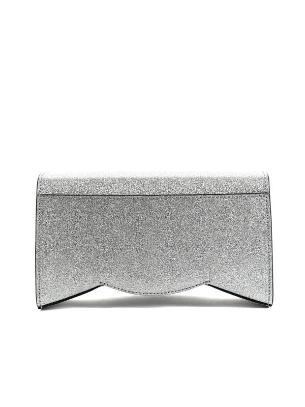 Logo Embellished Metallic Shoulder Bag