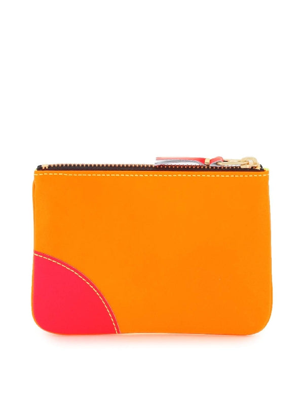 Super Fluo Two Tone Leather Coin Wallet - Jente