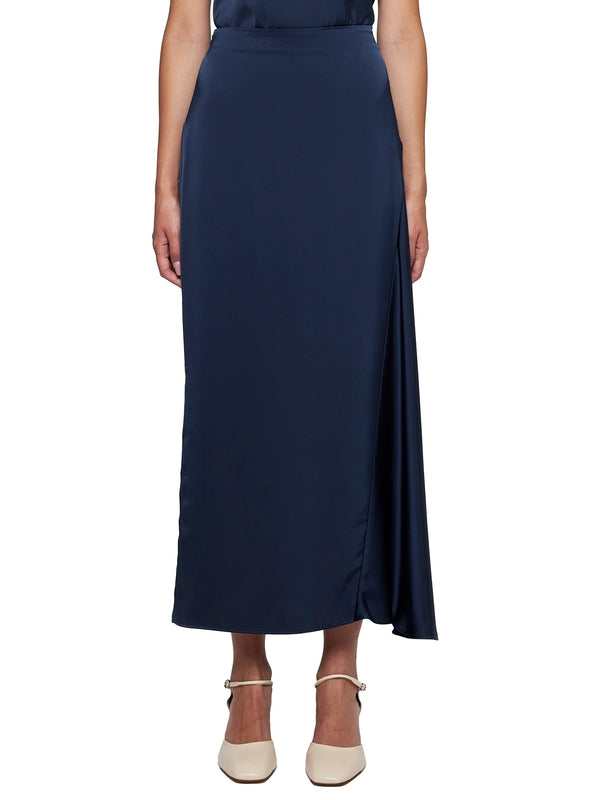 Aia Satin Wrap Long Skirt