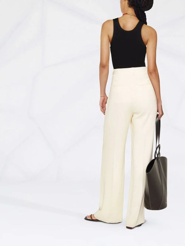 high-waisted straight-leg tailored trousers Tailored Pants