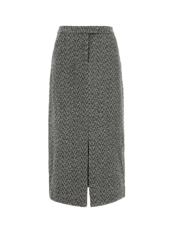 Wool Blend Midi Skirt