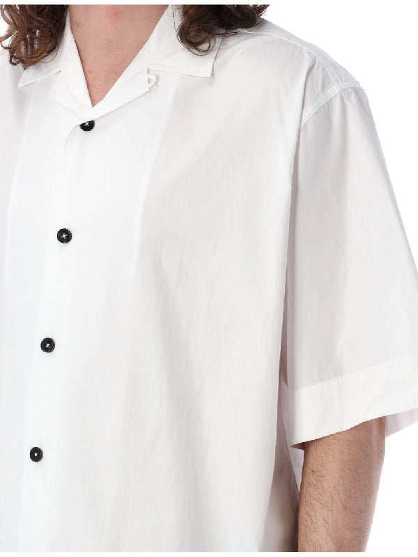 White Cotton Oversized Short-sleeve Shirt