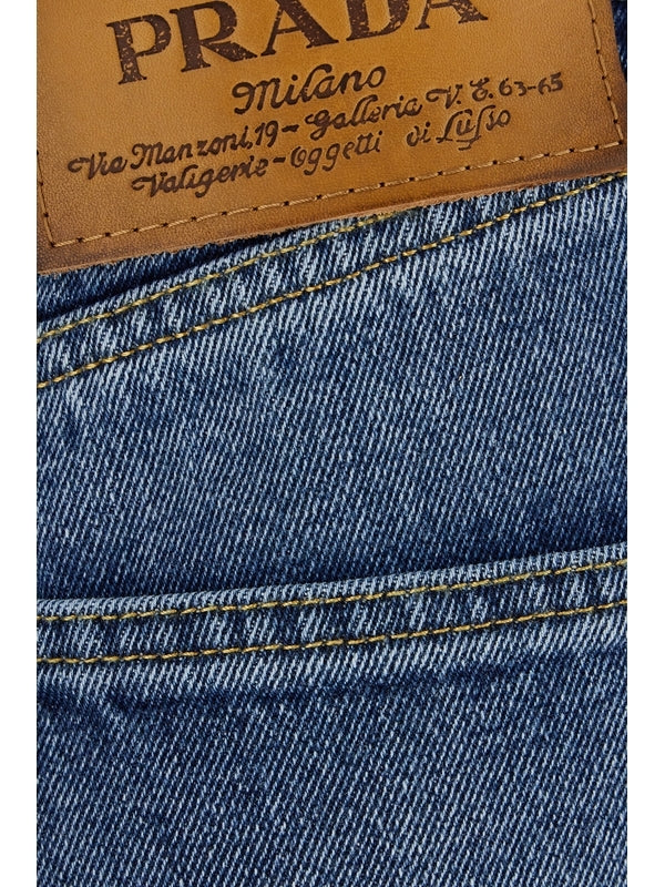 Back Logo Patch Straight Denim Pants