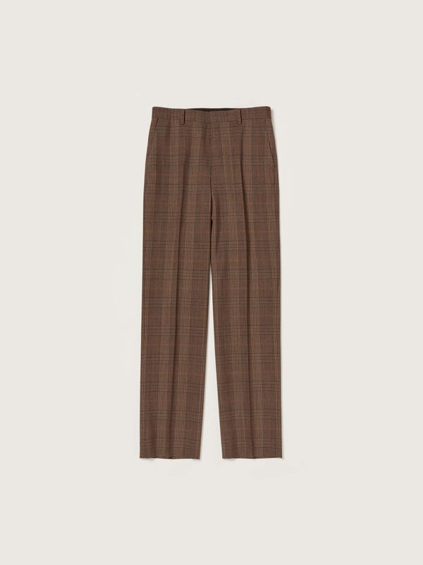 Bluefaced Wool Check Tailored Pants