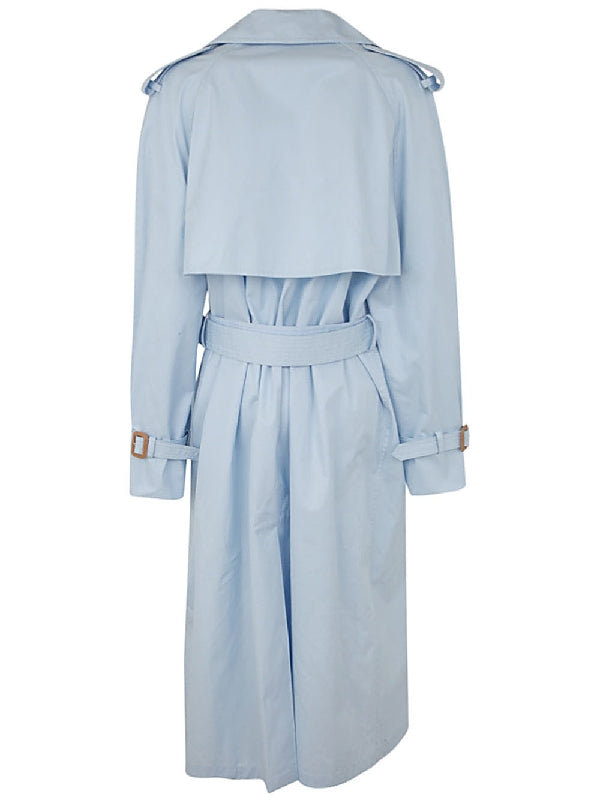 Belted Double Cotton Trench Coat