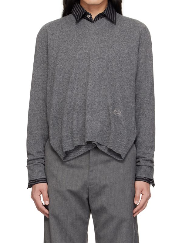 Back Cutout V-Neck Sweater