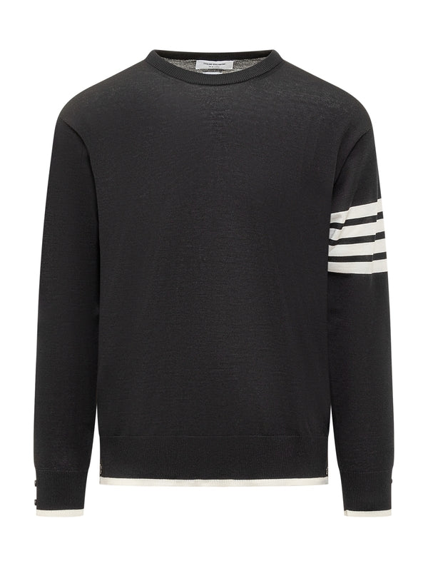 4-Bar Crew Neck Wool Knit