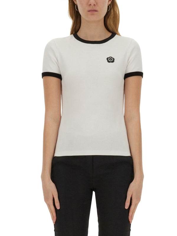 Bokeh Flower Embroidery Short Sleeve T-Shirt