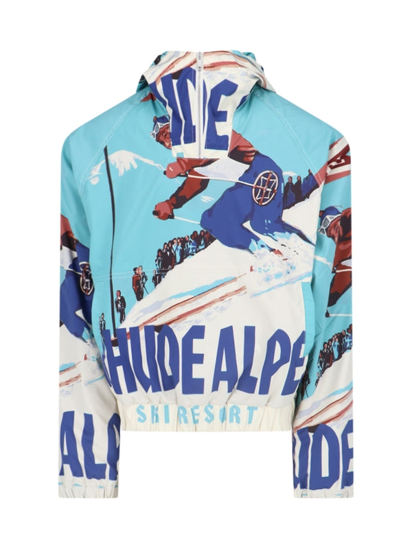 Allover Printing Hood Anorak Jacket