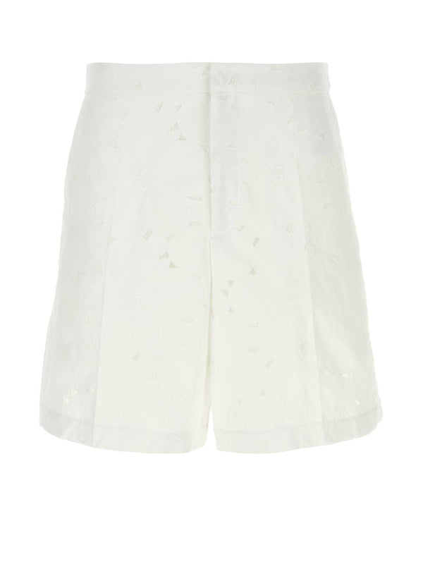 Wide Cotton Bermuda Pants