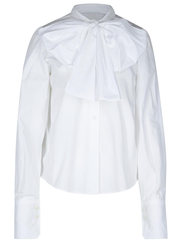 Ascot Bow Detail Cotton Blouse