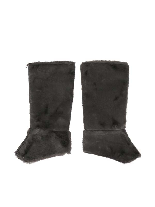 DIABLO grey fur leg warmers