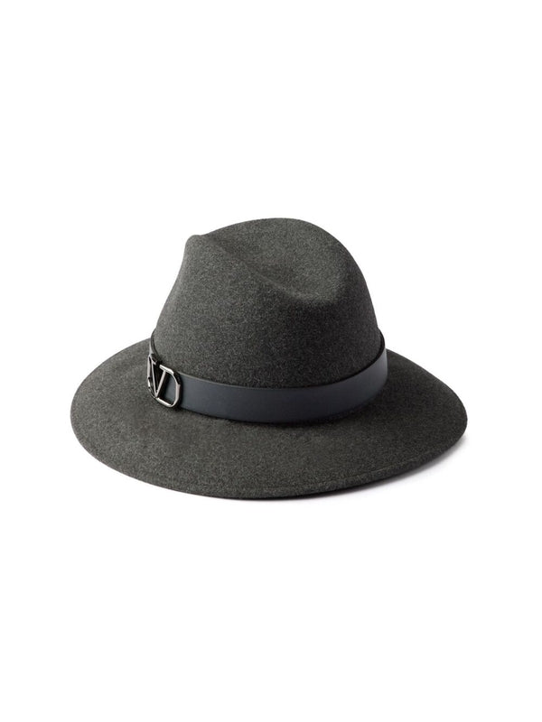 V Logo Wool Fedora