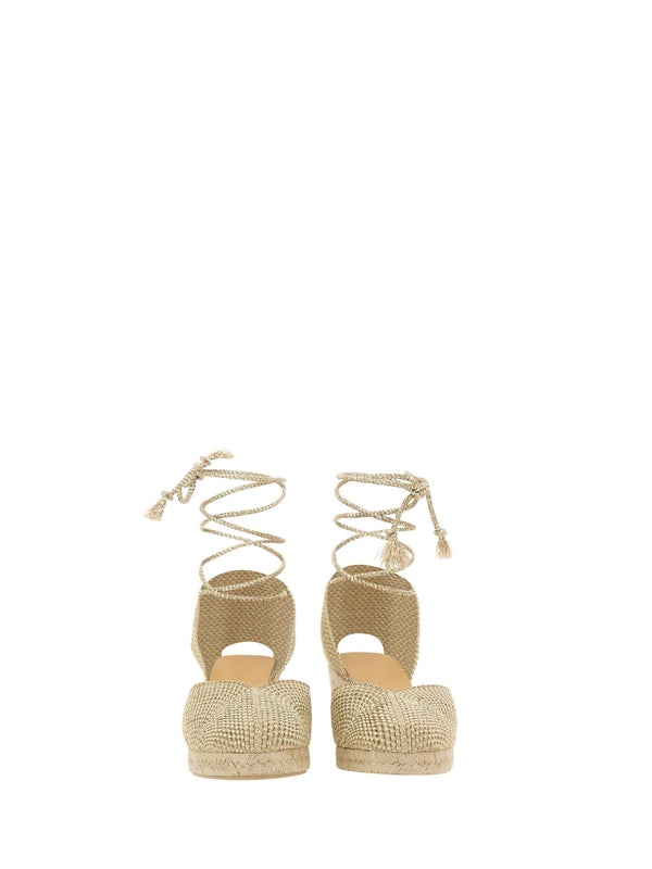 Castañer Beige Wedge Sandals