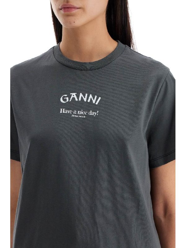 GANNI - Logo Printed Short-sleeve T-shirt - Jente