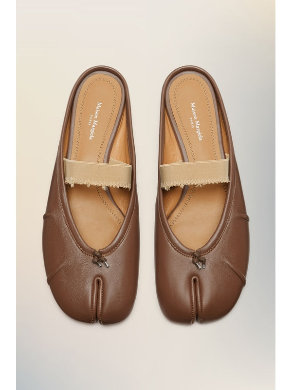 Maison Margiela Tabi Elastic Band Mule Brown Flat Shoes