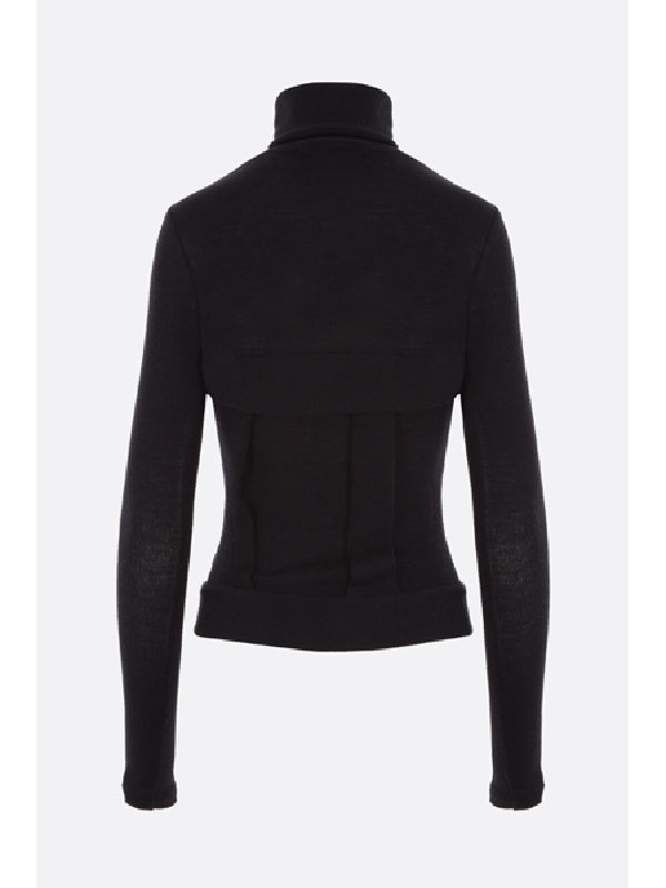 Black Turtleneck Wool Knit