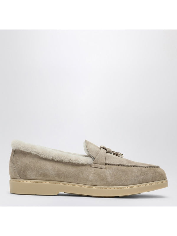 Suede Shearling Loafers
