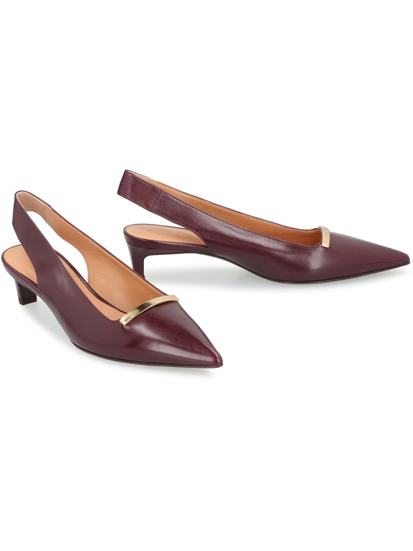 Tod'S Burgundy Slingback Heels