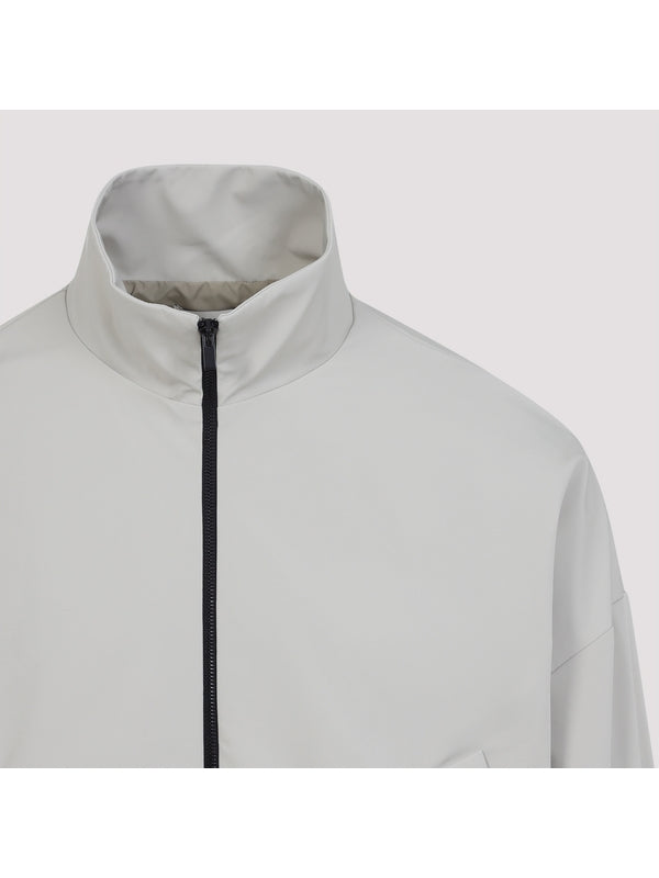 Back Logo Patch High Neck Zip-Up Track Jacket