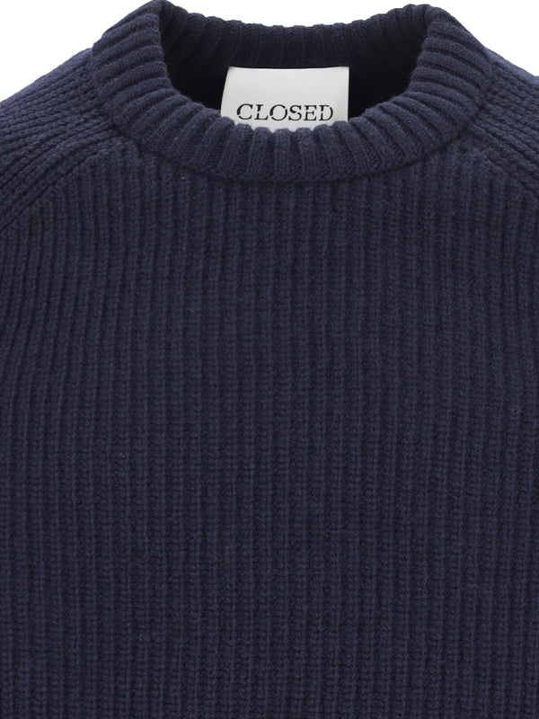 Crewneck Ribbed Wool Knit