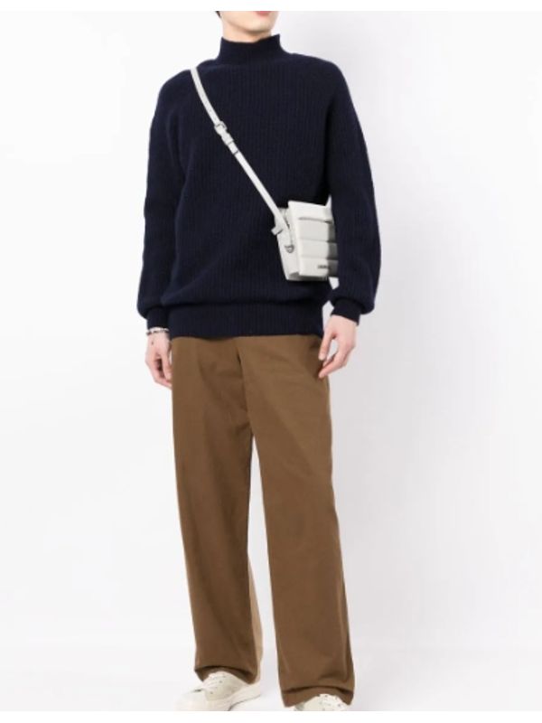 Mock Neck Ribbed Wool Knit