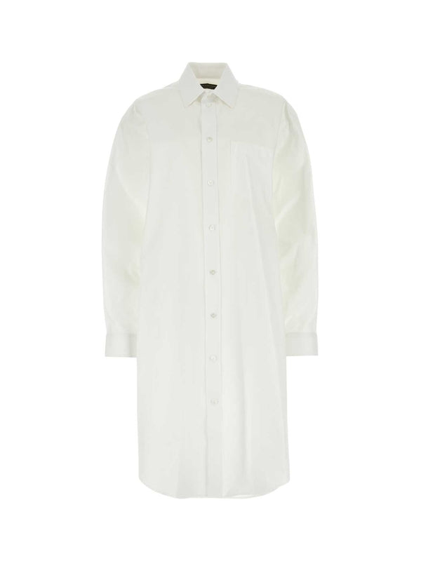 White Cotton Shirt Dress