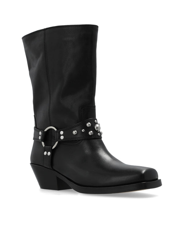 Antya Buckle Leather Mid Boots