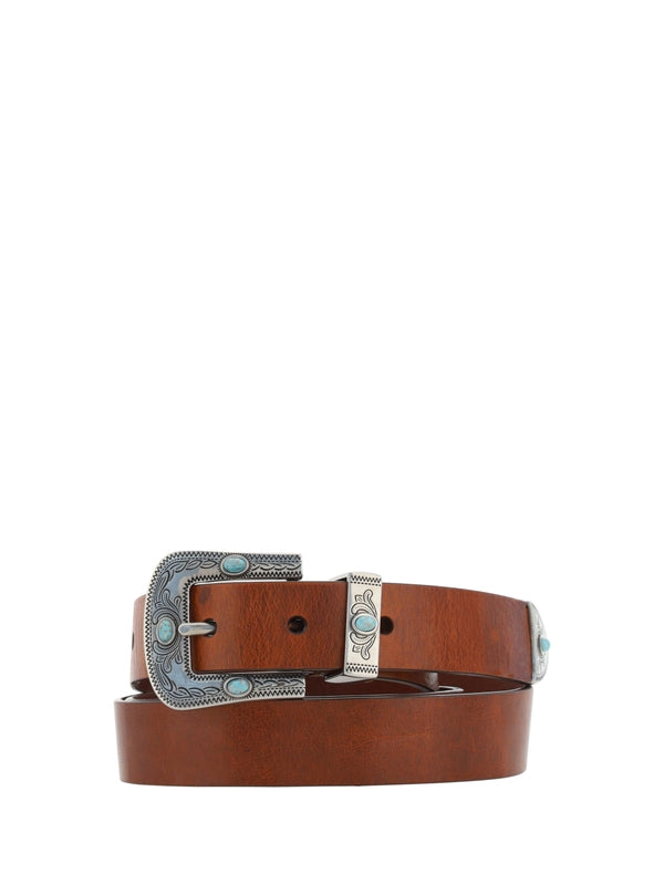 Western Buckle Leather Belt