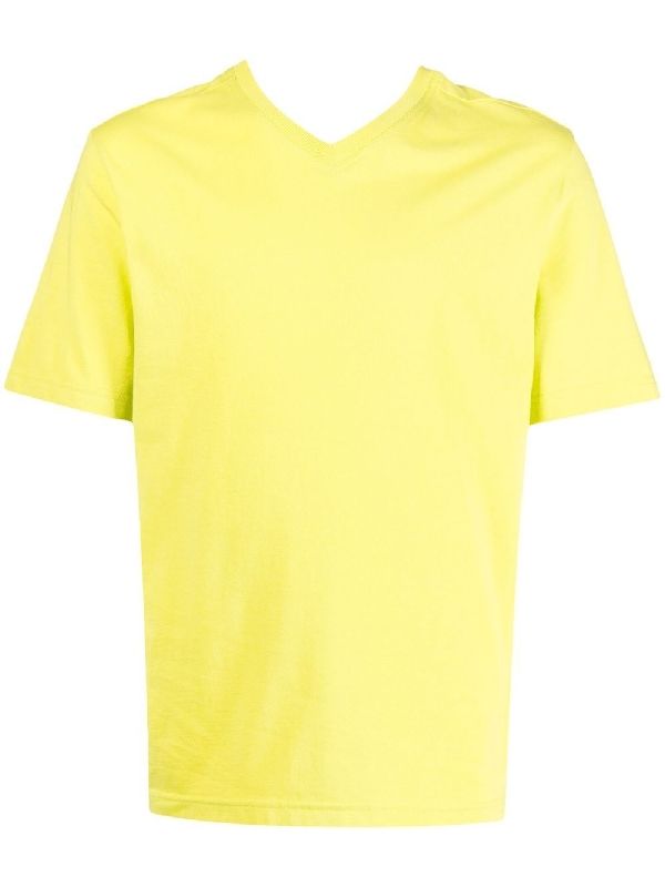 Yellow Cotton V-Neck
  T-Shirt