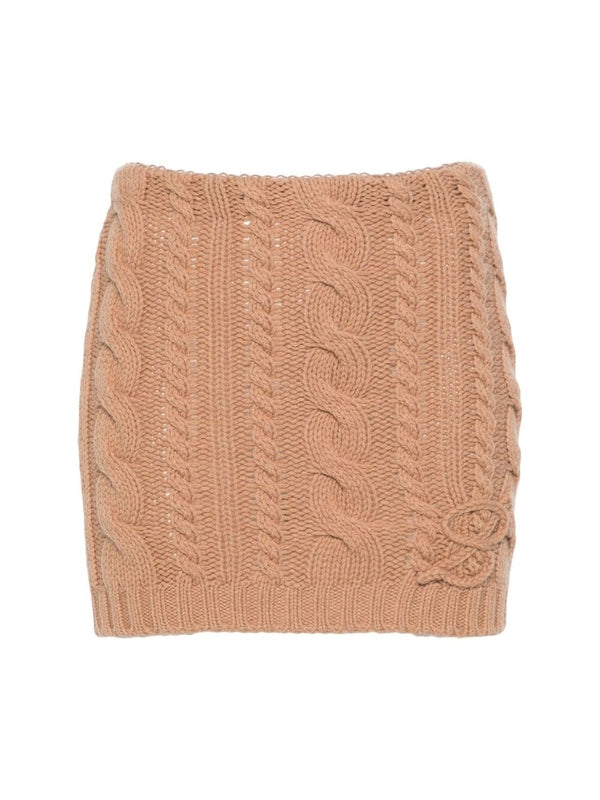 Cable Wool Cashmere Mini Skirt