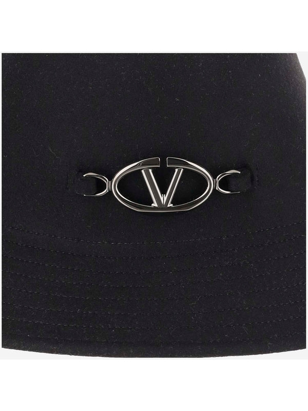 V Logo Wool Bucket Hat