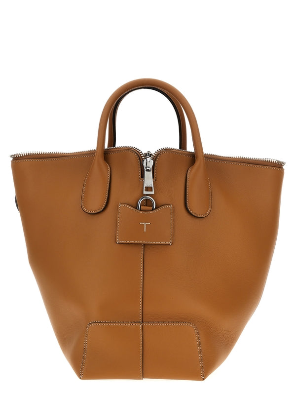 TOD'S - Di Logo
  Leather Medium Tote Bag - Jente