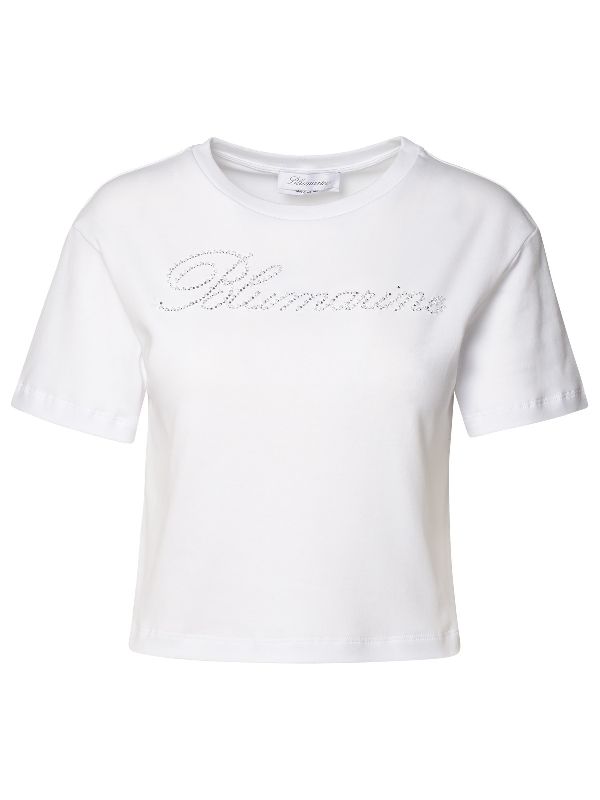 Rhinestone Logo Cotton T-shirt