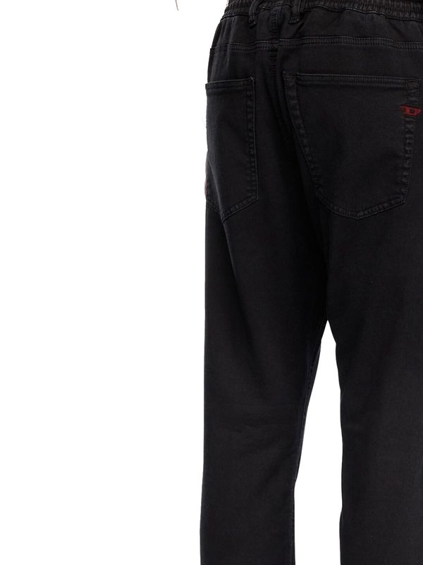 Back Logo Embroidered String Denim Pants