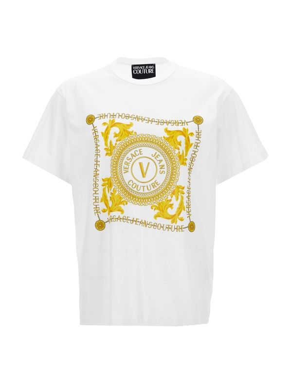 V Emblem Printing Short Sleeve T-Shirt