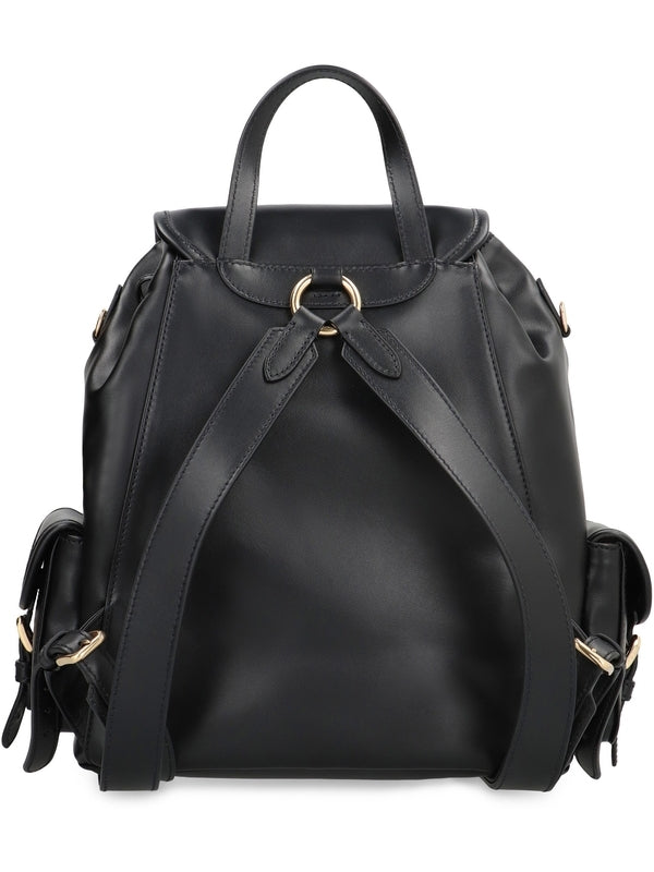Logo Multi-Pocket Leather Backpack