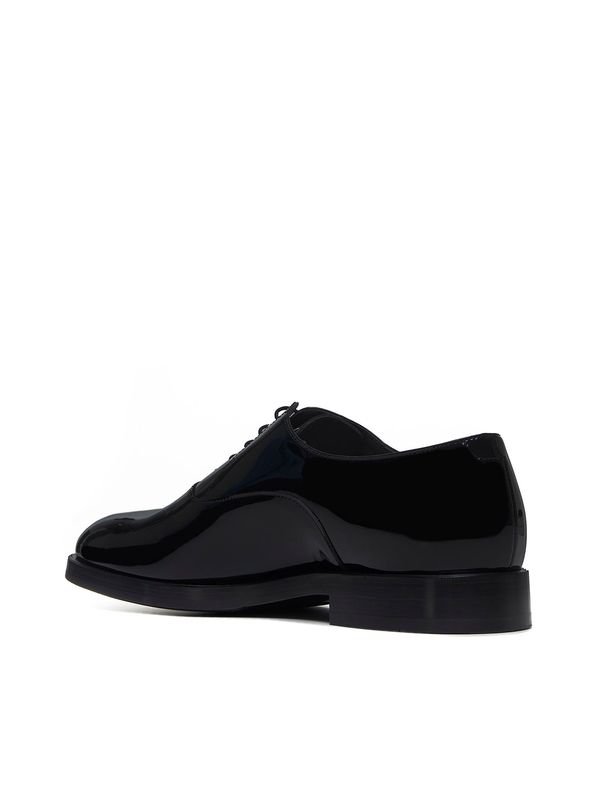 Black Leather Lace-Up Shoes