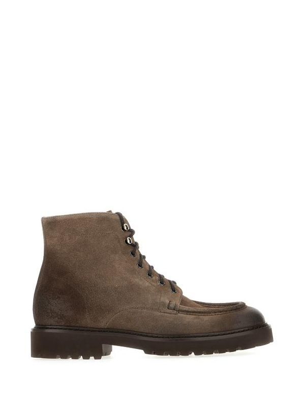 Suede Leather Lace-Up Boots