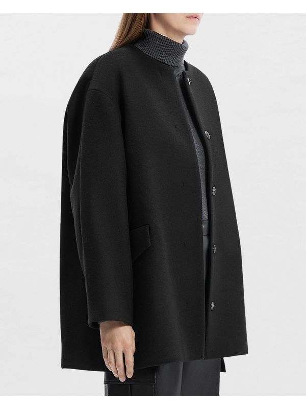 Crewneck Wool Coat