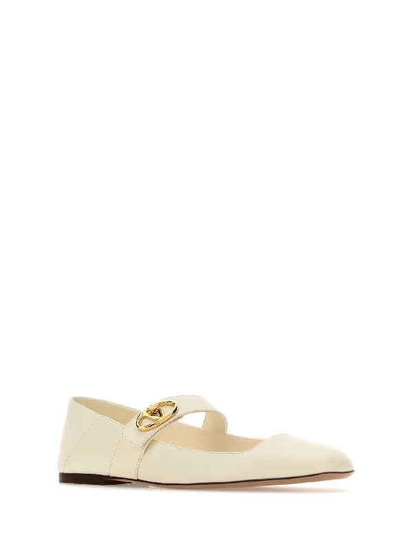 VALENTINO - BALLERINAS 5W2S0JV2EEY 098 White Flat Shoes - Jente