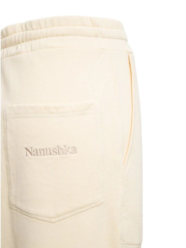 Back Logo Embroidery Cotton Pants