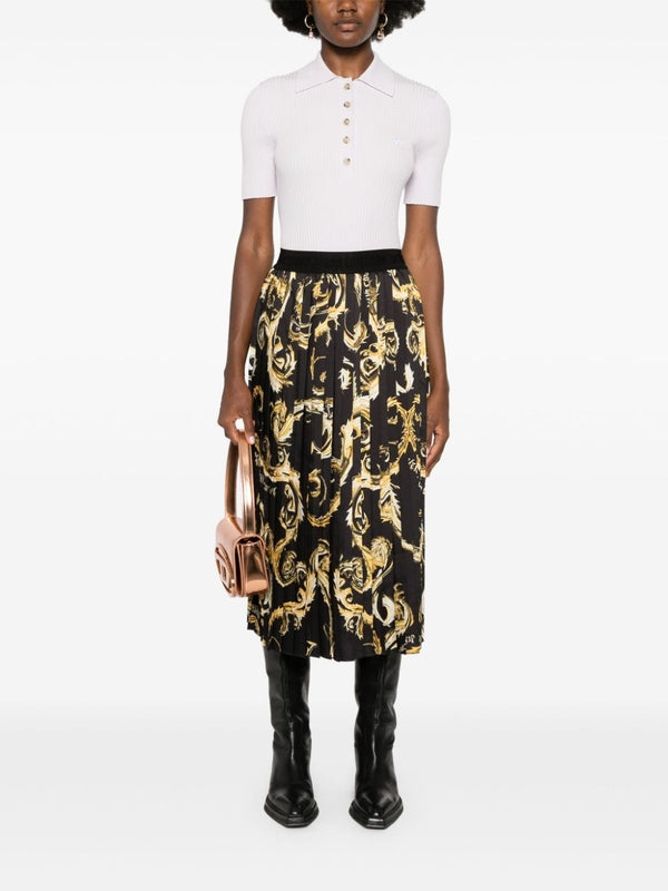 Allover Print Pleated Skirt