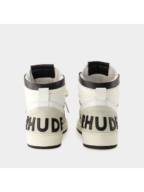 Logo Suede Panel High-Top Sneakers